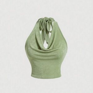 Elegant Green Halter Top